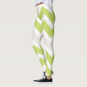 Grafische kalk groen Chevron patroon Leggings (Links)