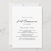 Grafische kalligrafie Elegant First Communie Kaart (Voorkant)