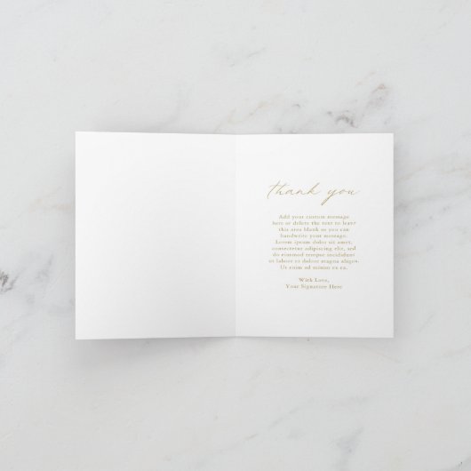 Grafische kalligrafie Elegant Gold Simple Photo We Bedankkaart (Binnen)
