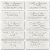 Grafische kalligrafie Grijze gastAdresetiketten Sticker (Voorkant)