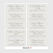 Grafische kalligrafie Grijze gastAdresetiketten Sticker (Vel)