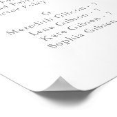 Grafische kalligrafie Silver Alfabetical Seating C Poster (Hoek)