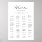 Grafische kalligrafie Silver Alfabetical Seating C Poster (Voorkant)