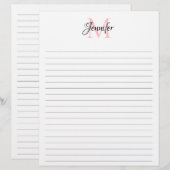 Grafische kalligrafieminimiet, gelinkt monogram briefhoofd (Voorkant / Achterkant)