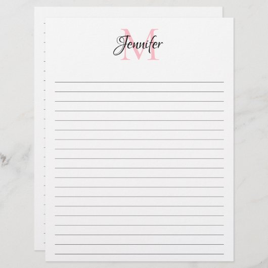 Grafische kalligrafieminimiet, gelinkt monogram briefhoofd (Voorkant / Achterkant)