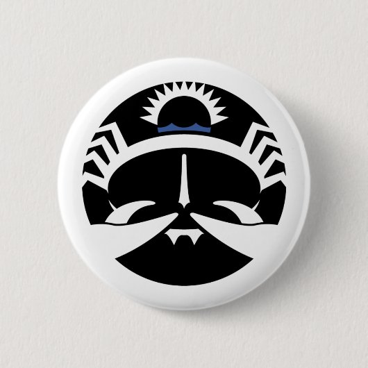 Grafische kankerkrab ronde button 5,7 cm (Voorkant)