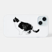 Grafische kat, zachte bescherming iPhone 15 case (Achterkant horizontaal)