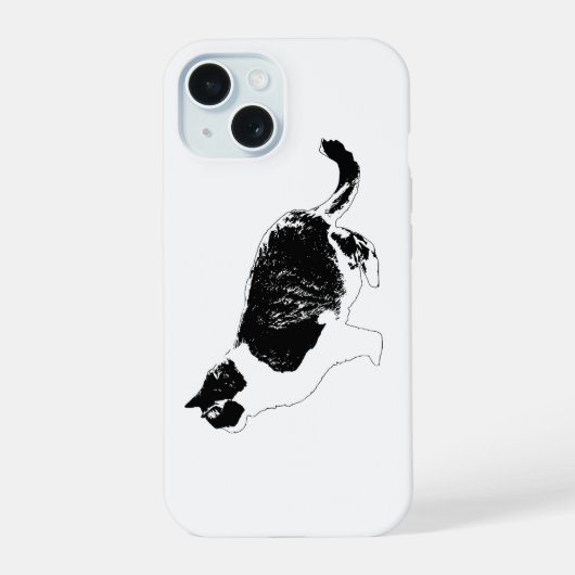 Grafische kat, zachte bescherming iPhone 15 case (Achterkant)