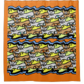 Grafische katten en Cartoon-schoeisel Douchegordijn (Voorkant)