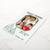 Grafische kerstboom minimaal folie feestdagenkaart (Gedraaid)