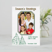 Grafische kerstboom minimaal folie feestdagenkaart (Staand Voorkant)