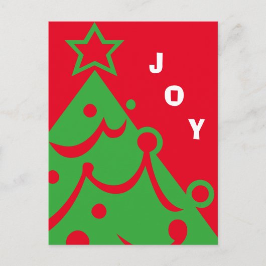 Grafische kerstboom vreugde feestdagenkaart (Voorkant)