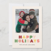 Grafische kerstkaart met foto (Voorkant)