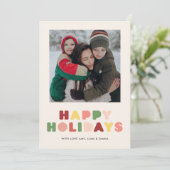 Grafische kerstkaart met foto (Staand voorkant)