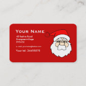 grafische Kerstman in het rood Visitekaartje (Voorkant)