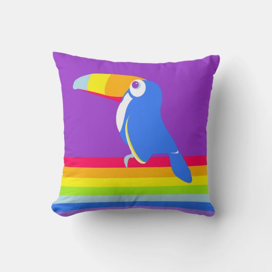 Grafische kinder toucans regenboogkleurige kussen (Voorkant)