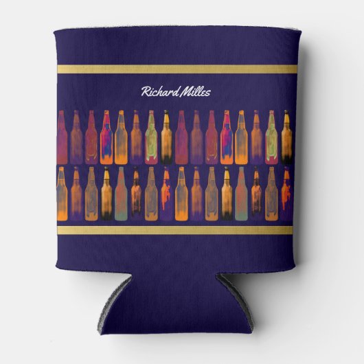 Grafische kleur bier-flessen blikjeskoeler (Voorkant)