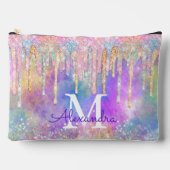 Grafische kleurige eenhoorn die glitter-monogram d etui (Voorkant)