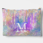 Grafische kleurige eenhoorn die glitter-monogram d etui (Achterkant)