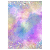 Grafische kleurige eenhoorn die glitter-monogram d klembord (Achterkant)