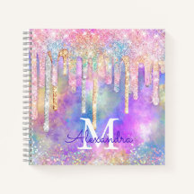 Grafische kleurige eenhoorn die glitter-monogram d