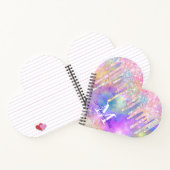 Grafische kleurige eenhoorn die glitter-monogram d notitieboek (Binnen)