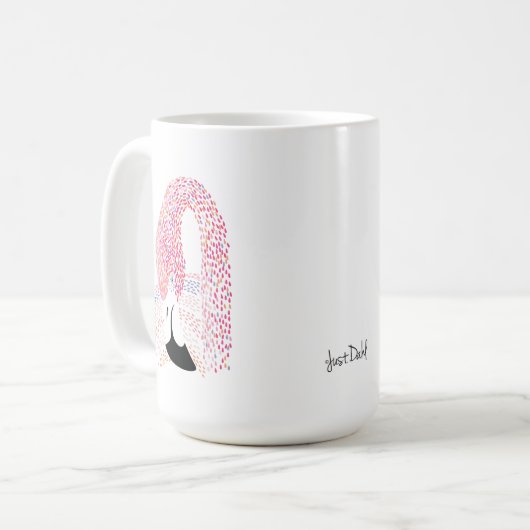 Grafische kleurige Flamingo koppen Flamingo15 oz.  (Voorkant links)