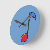 grafische kleurige muzieknoot ronde klok (Hoek)