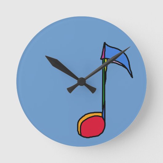grafische kleurige muzieknoot ronde klok (Voorkant)