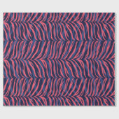 Grafische kleurige roze zebra print monogram cadeaupapier (Vlak)