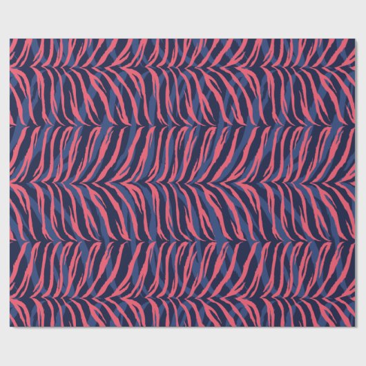 Grafische kleurige roze zebra print monogram cadeaupapier (Vlak)