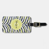 Grafische kleurige zwart-gele zebra printmonogram bagagelabel (Voorkant horizontaal)