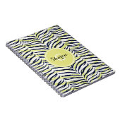 Grafische kleurige zwart-gele zebra printmonogram notitieboek (Rechterzijde)