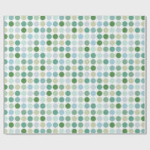 Grafische kleurrijke groene pokstippatroonmonogram cadeaupapier (Vlak)