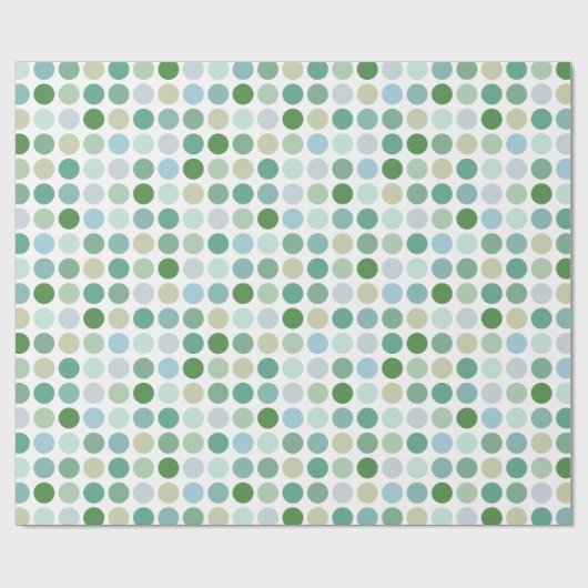 Grafische kleurrijke groene pokstippatroonmonogram cadeaupapier (Vlak)