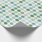 Grafische kleurrijke groene pokstippatroonmonogram cadeaupapier (Hoek)