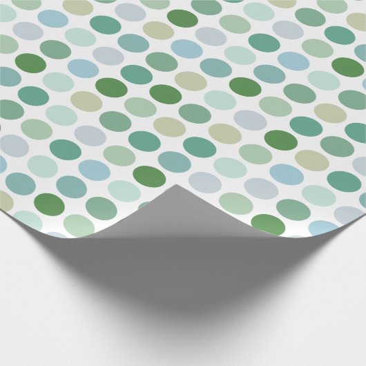 Grafische kleurrijke groene pokstippatroonmonogram cadeaupapier (Hoek)