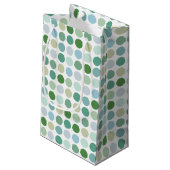 Grafische kleurrijke groene pokstippatroonmonogram klein cadeauzakje (Achterkant Gekanteld)