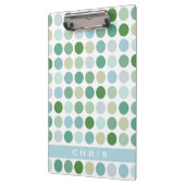 Grafische kleurrijke groene pokstippatroonmonogram klembord (Links)