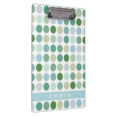 Grafische kleurrijke groene pokstippatroonmonogram klembord (Rechts)