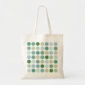 Grafische kleurrijke groene pokstippatroonmonogram tote bag (Voorkant)