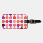 Grafische kleurrijke pokstippatroonmonogram bagagelabel (Voorkant horizontaal)