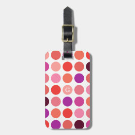 Grafische kleurrijke pokstippatroonmonogram bagagelabel