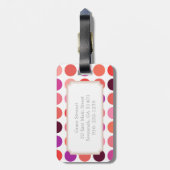 Grafische kleurrijke pokstippatroonmonogram bagagelabel (Achterkant verticaal)