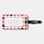 Grafische kleurrijke pokstippatroonmonogram bagagelabel (Achterkant horizontaal)