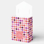 Grafische kleurrijke pokstippatroonmonogram bedankdoosjes (Geopend)