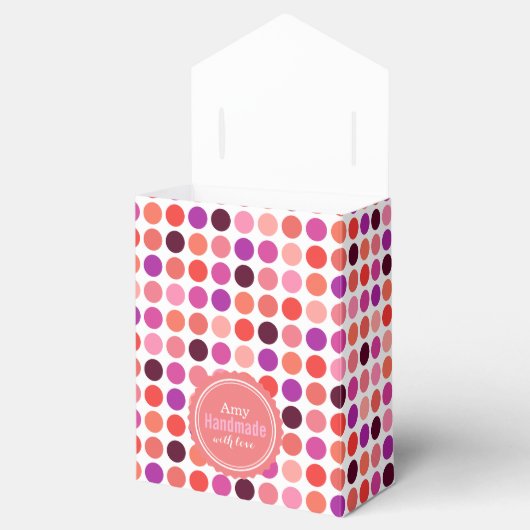Grafische kleurrijke pokstippatroonmonogram bedankdoosjes (Geopend)