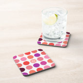 Grafische kleurrijke pokstippatroonmonogram drankjes onderzetter (Rechterzijde)