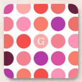 Grafische kleurrijke pokstippatroonmonogram drankjes onderzetter (Voorkant)