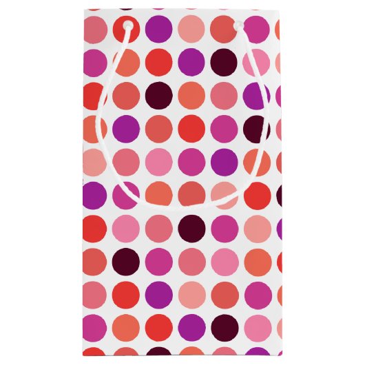 Grafische kleurrijke pokstippatroonmonogram klein cadeauzakje (Achterkant)